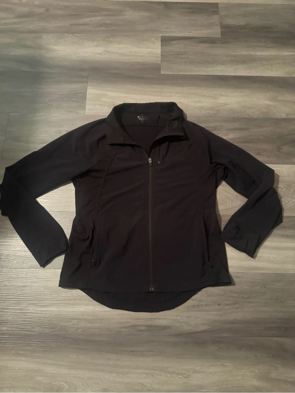 Athleta Black Zip-Up Utility Jacket medium